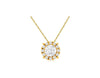 ESTATE .25CT DIAMOND 14KT YELLOW GOLD 3D SOLITAIRE HALO CLASSIC FLOATING PENDANT