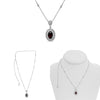 3.06CT DIAMOND & AAA RUBY 18KT WHITE GOLD OVAL & ROUND DOUBLE HALO NECKLACE