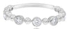 ESTATE .21CT DIAMOND 14KT WHITE GOLD ROUND BEZEL 5 STONE SEMI ETERNITY LOVE RING