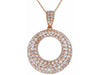 ESTATE 1.25CT DIAMOND 14K ROSE GOLD 3D CIRCLE OF LIFE MULTI ROW FLOATING PENDANT