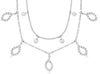 1.18CT DIAMOND 14KT WHITE GOLD 3D MULTI LEAF BY THE YARD DOUBLE LOVE NECKLACE