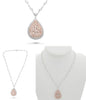 LARGE 9.15CT WHITE & PINK DIAMOND 18K WHITE & ROSE GOLD 3D MULTI SHAPE NECKLACE