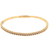ESTATE 2.26CT DIAMOND 18KT YELLOW GOLD CLASSIC ROUND TENNIS CUFF BANGLE BRACELET