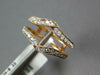 ESTATE WIDE .33CT DIAMOND 14KT ROSE GOLD CLASSIC DOUBLE V FILIGREE INSERT RING