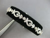 WIDE 2.56CT DIAMOND 14KT WHITE GOLD 3D MULTI LEAF TEAR DROP LOVE TENNIS BRACELET