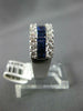 WIDE 2.25CT DIAMOND & AAA SAPPHIRE 18K WHITE GOLD SEMI ETERNITY ANNIVERSARY RING