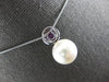 LARGE .53CT DIAMOND & AAA PINK SAPPHIRE & SOUTH SEA PEARL 14K WHITE GOLD PENDANT