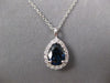 ESTATE LARGE 3.17CT DIAMOND & AAA SAPPHIRE 14KT WHITE GOLD HALO FLOATING PENDANT