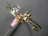 .39CT DIAMOND 14KT TRI COLOR GOLD 3 STONE MULTI FLOWER STACKABLE BANGLE BRACELET