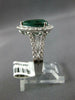 LARGE 3.96CT DIAMOND & AAA EMERALD 18KT WHITE GOLD 3D PEAR SHAPE ENGAGEMENT RING