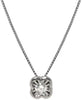 ESTATE .09CT DIAMOND 18KT WHITE GOLD CLASSIC SOLITAIRE FLOWER FLOATING PENDANT