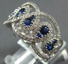 LARGE 1.46CT DIAMOND & AAA SAPPHIRE 18K WHITE GOLD 3D TEAR DROP ANNIVERSARY RING