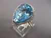 EXTRA LARGE 15.47CT DIAMOND & AAA BLUE TOPAZ 18KT WHITE GOLD 3D ENGAGEMENT RING
