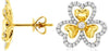 .45CT DIAMOND 14K YELLOW GOLD 3D ROUND MULTI HEART SHAMROCK FLOWER STUD EARRINGS