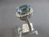 LARGE 3.91CT DIAMOND & AAA AQUAMARINE 14KT WHITE GOLD 3D HALO ENGAGEMENT RING