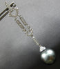 LARGE .72CT DIAMOND & AAA TAHITIAN PEARL 18KT WHITE GOLD 3D GEOMETRICAL EARRINGS