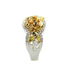 WIDE 2.60CT MULTI COLOR DIAMOND 18KT TWO TONE GOLD MULTI SHAPE ANNIVERSARY RING
