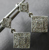 ESTATE .27CT DIAMOND 14KT WHITE GOLD ROUND GEOMETRICAL SQUARE HANGING EARRINGS