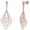 .40CT DIAMOND 14KT ROSE GOLD MULTI LEAF TEAR DROP OPEN FILIGREE HANGING EARRINGS