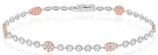 1.65CT DIAMOND 14K WHITE GOLD 3D ROUND MULTI SHAPE BY THE YARD ETERNITY BRACELET