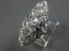 ANTIQUE EXTRA LARGE .78CT OLD MINE DIAMOND & AAA SAPPHIRE PLATINUM RING #27762