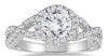 1.5CT DIAMOND 14KT WHITE GOLD CLASSIC ROUND HALO INFINITY LOVE ENGAGEMENT RING
