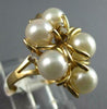 ESTATE LARGE .07CT DIAMOND & AAA SOUTH SEA PEARL 14K YELLOW GOLD FLOWER FUN RING
