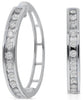 1.0CT DIAMOND 14KT WHITE GOLD ROUND CLASSIC CHANNEL HUGGIE HOOP HANGING EARRINGS