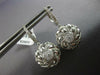 ESTATE LARGE .69CT DIAMOND 14KT WHITE GOLD 3D ROUND FLOWER FUN HANGING EARRINGS