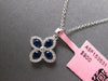 .51CT DIAMOND & AAA SAPPHIRE 14KT WHITE GOLD FOUR LEAF CLOVER FLOATING PENDANT