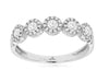 ESTATE .49CT DIAMOND 14KT WHITE GOLD 3D CLASSIC MULTI FLOWER FUN RING