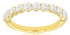 1.20CT DIAMOND 14KT YELLOW GOLD 3D ROUND SHARED PRONG WEDDING ANNIVERSARY RING