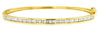 1CT DIAMOND 14KT YELLOW GOLD ROUND & BAGUETTE SEMI ETERNITY CUFF BANGLE BRACELET