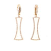 ESTATE 1.62CT DIAMOND 18KT YELLOW GOLD 3D RECTANGULAR TEAR DROP HANGING EARRINGS