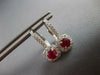 1.33CT DIAMOND & AAA RUBY 18K WHITE GOLD ROUND SQUARE LEVERBACK HANGING EARRINGS