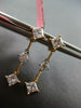 .85CT WHITE & PINK DIAMOND 18KT ROSE GOLD 3D ROUND & PRINCESS HANGING EARRINGS