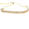 ESTATE 1.71CT DIAMOND 18KT 2 TONE GOLD 3D 2 ROW ADJUSTABLE TENNIS BRACELET