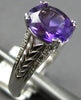 1.56CT DIAMOND & AAA AMETHYST 14KT WHITE GOLD 3D OVAL & ROUND FILGREE LOVE RING