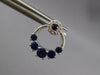 ESTATE .93CT DIAMOND & AAA SAPPHIRE 14KT WHITE GOLD ROUND FLOWER STUD EARRINGS