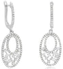 .73CT DIAMOND 14KT WHITE GOLD 3D ROUND & BAGUETTE CLUSTER FUN HANGING EARRINGS
