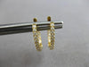 ESTATE .46CT DIAMOND 18K YELLOW GOLD 3D CLASSIC OVAL HUGGIE FUN HANGING EARRINGS