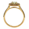 .78CT PINK & FANCY YELLOW DIAMOND 18KT YELLOW AND ROSE GOLD HALO ENGAGEMENT RING