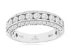 1.04CT DIAMOND 14K WHITE GOLD 3D CLASSIC 3 ROW FILIGREE WEDDING ANNIVERSARY RING