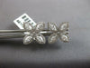 LARGE 1.14CT DIAMOND 18K WHITE GOLD ROUND & MARQUISE 4 LEAF CLOVER STUD EARRINGS