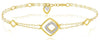 .09CT DIAMOND 18K YELLOW GOLD DOUBLE SQUARE BY THE YARD ADJUSTABLE LOVE BRACELET