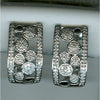 .72CT DIAMOND 14K WHITE GOLD 3D MULTI CIRCULAR UMBRELLA CLIP ON HANGING EARRINGS
