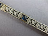 ANTIQUE ART DECO 1.8CT AAA SAPPHIRE 14KT WHITE GOLD 3D FILIGREE BRACELET #27754