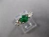 .77CT DIAMOND & AAA EMERALD 14KT WHITE GOLD ROUND 3 STONE ENGAGEMENT RING #27235