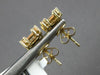 .67CT DIAMOND 14KT YELLOW GOLD 3D CLASSIC ROUND & BAGUETTE SQUARE STUD EARRINGS