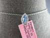 .16CT DIAMOND & AAA BLUE TOPAZ 14KT WHITE GOLD MARQUISE SHAPE FLOATING PENDANT